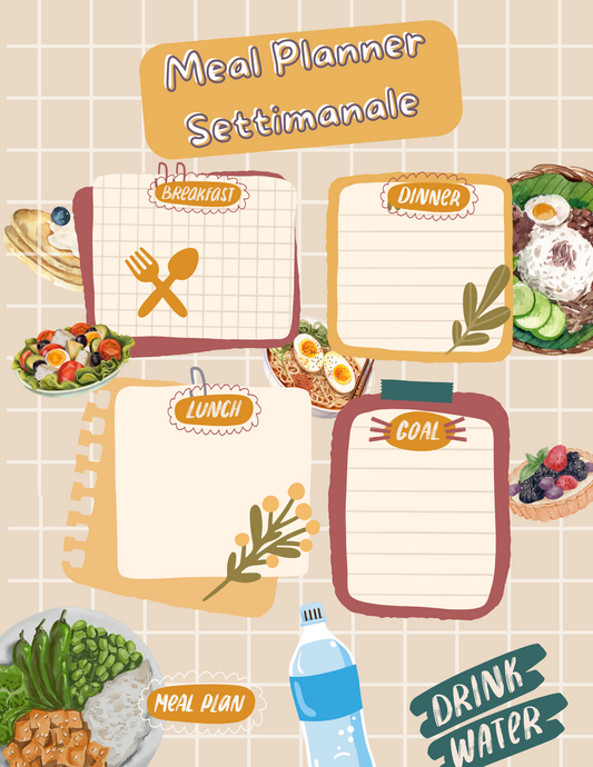 📅 Meal Planner Settimanale – Organizza i Tuoi Pasti e la Spesa in Modo Facile e Veloce!