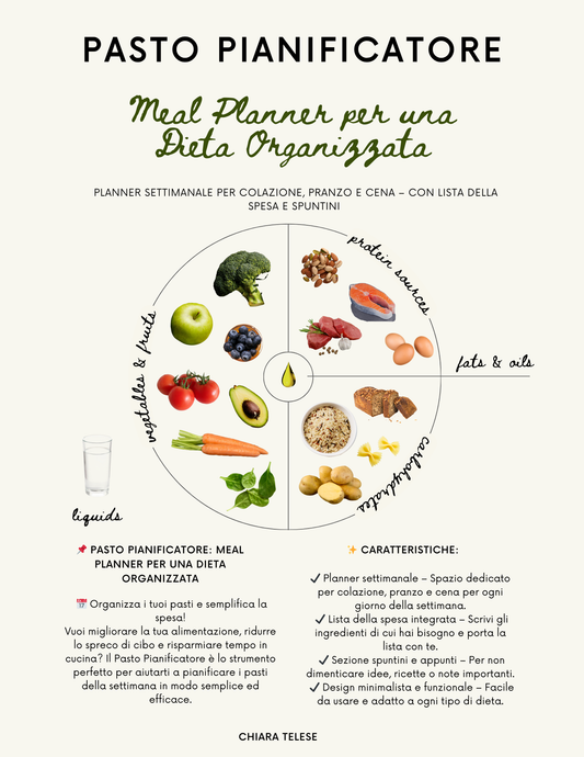 Meal Planner Settimanale in PDF | Pianificatore dei Pasti Stampabile per una Vita Sana e Organizzata